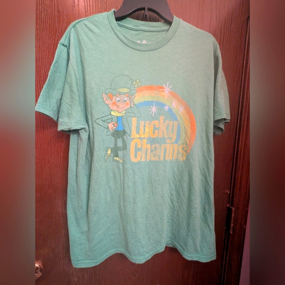 Lucky Charms Tee Luv Brand Green Men Novelty T-shirt Sz-L
